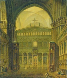 Binnenaanzicht van de tempel in Jeruzalem, 1821